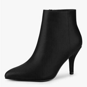 Ankle Boots- Pointed Toe Zipper Stiletto Heel black- size 10